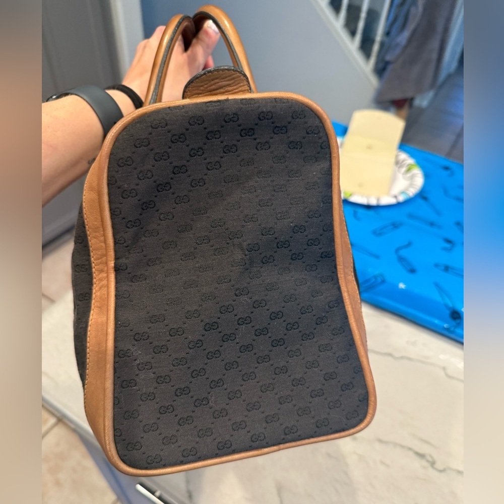 Gucci Black Canvas & Brown Leather Weekend Bag - Picture 11 of 16